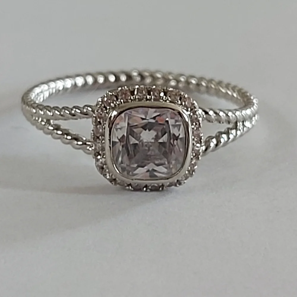Charmed Aroma Rhodium Plated Rope Ring - Picture 4 of 8